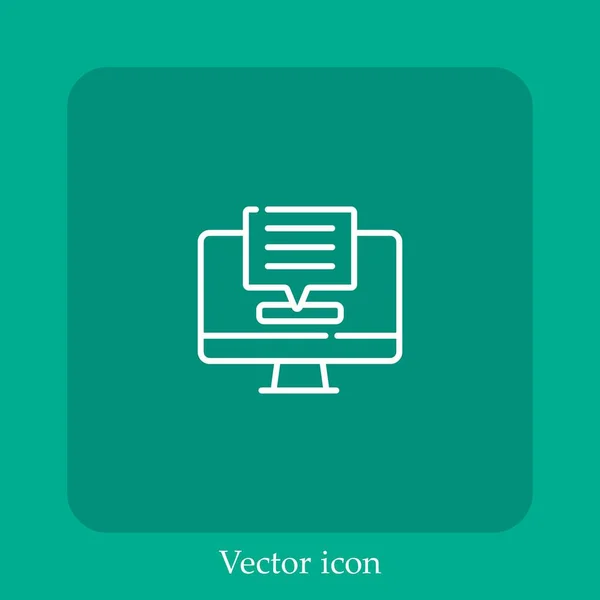 Caja Chat Icono Vectorial Icon Line Lineal Con Carrera Editable — Archivo Imágenes Vectoriales