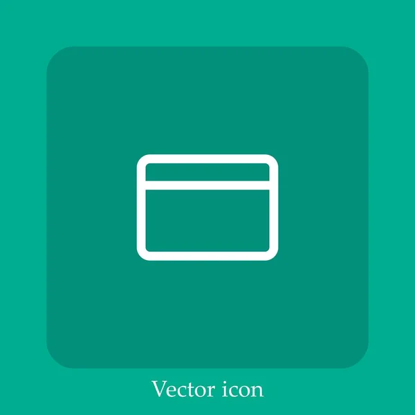 Credit Card Vector Icon Linear Icon Line Editable Stroke — Stock Vector