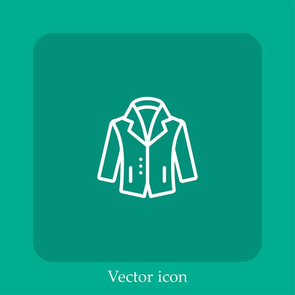 Chaqueta Icono Vector Icon Line Lineal Con Carrera Editable — Vector de stock