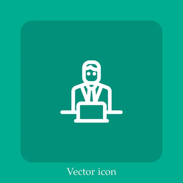 Arbeiter Vektor Symbol Lineare Icon Line Mit Editierbarem Strich — Stockvektor