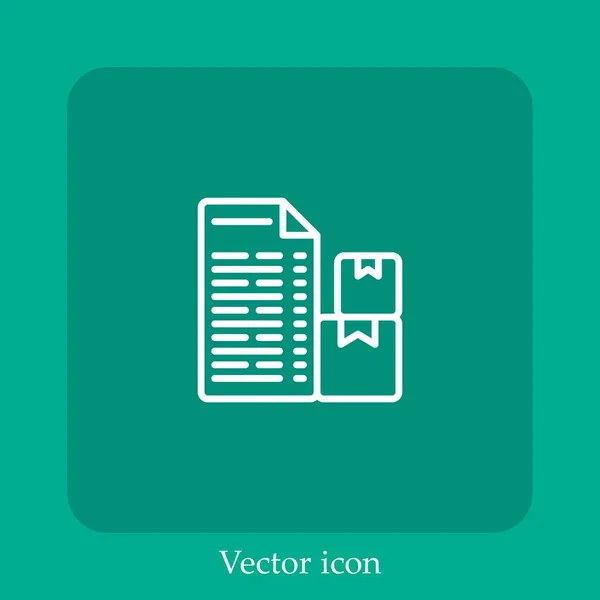 Checkliste Vektorsymbol Lineare Icon Line Mit Editierbarem Strich — Stockvektor