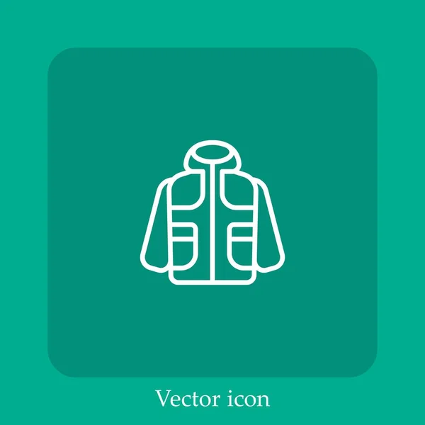 Ícone Vetor Casaco Linear Icon Line Com Curso Editável — Vetor de Stock