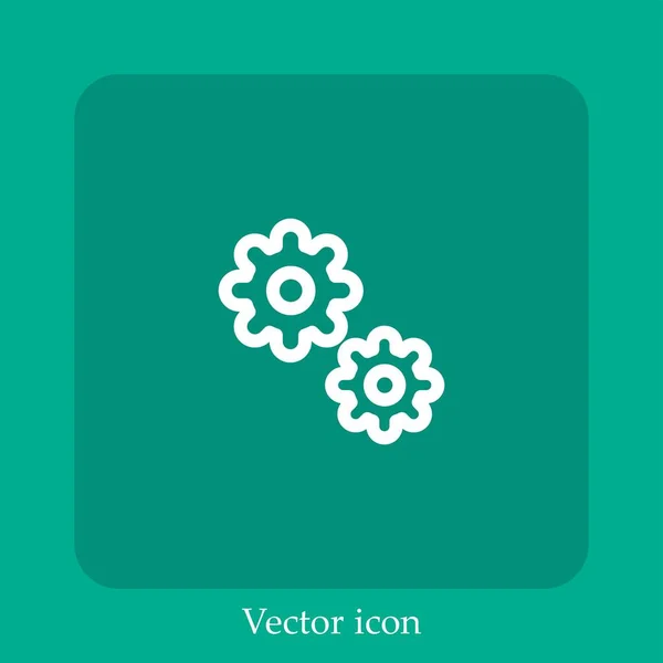 Cogwheel Vector Icon Linear Icon Line Editable Stroke — Stock Vector