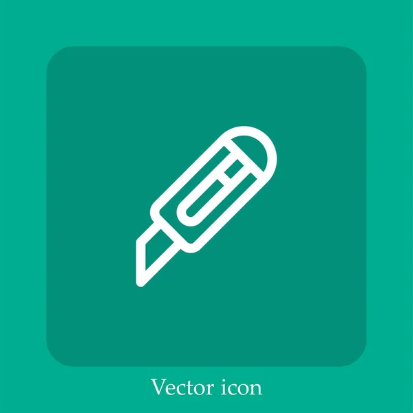 Icono Vector Corte Icon Line Lineal Con Carrera Editable — Vector de stock