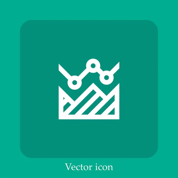 Line Chart Vector Icon Linear Icon Line Editable Stroke — Stock Vector