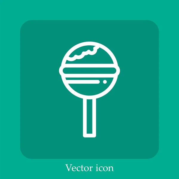 Ícone Vetorial Pirulito Linear Icon Line Com Curso Editável — Vetor de Stock
