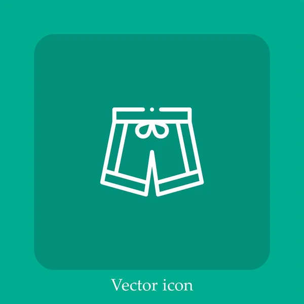 Icône Vectorielle Pantalon Icône Linéaire Ligne Avec Course Modifiable — Image vectorielle