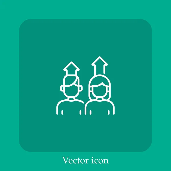 Ícone Vetorial Sondagem Linear Icon Line Com Curso Editável — Vetor de Stock