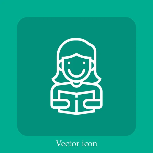 Student Vektor Icon Lineare Icon Line Mit Editierbarem Strich — Stockvektor