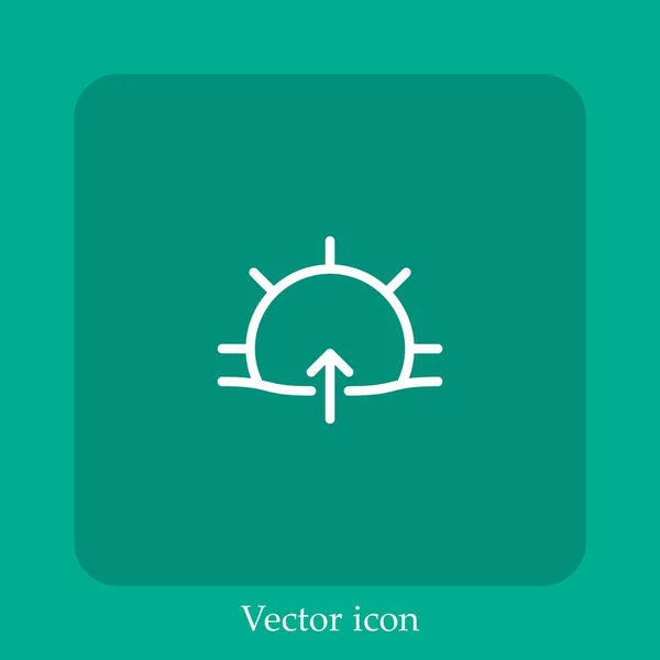 Sunrise Vetor Ícone Linear Icon Line Com Curso Editável — Vetor de Stock