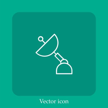 uydu anten vektör simgesi doğrusal simgesi. Düzenlenebilir vuruş ile satır