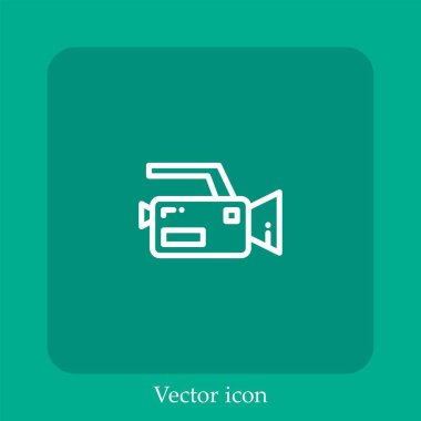 kamera vektör doğrusal simgesi. Düzenlenebilir vuruşla çizgi