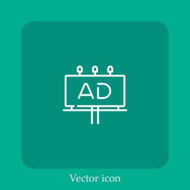 Ad vektör doğrusal simgesi. Düzenlenebilir vuruş ile satır