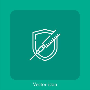 Savunma vektörü simgesi doğrusal simgesi. Düzenlenebilir vuruş ile satır