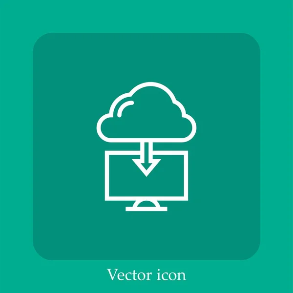 Wolkenvektorsymbol Lineare Icon Line Mit Editierbarem Strich — Stockvektor