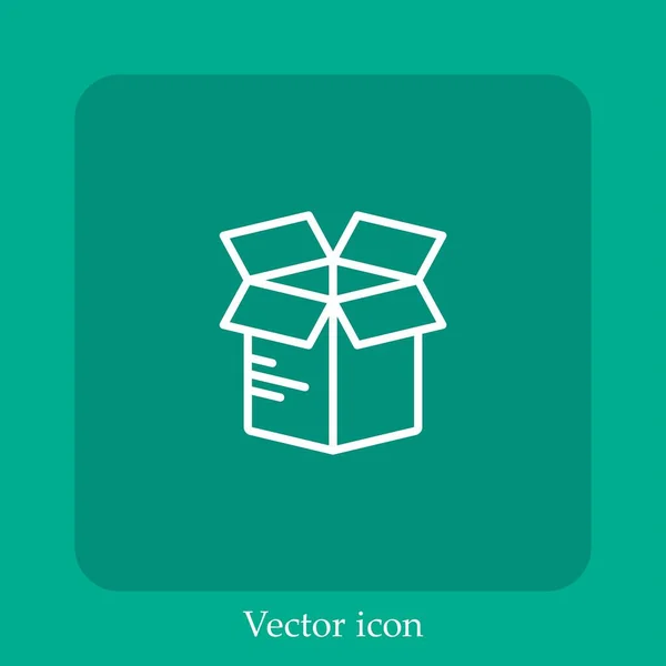 Icono Vector Caja Icon Line Lineal Con Carrera Editable — Vector de stock