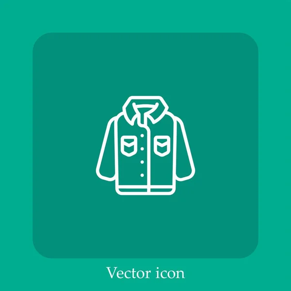 Coat Vector Icon Linear Icon Line Editable Stroke — Stock Vector