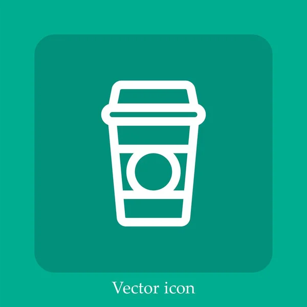 Kaffeetasse Vektor Symbol Lineare Icon Line Mit Editierbarem Strich — Stockvektor