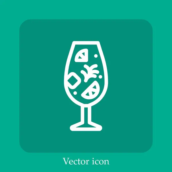 Cocktail Vektor Symbol Lineare Icon Line Mit Editierbarem Strich — Stockvektor