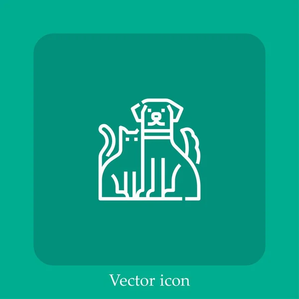 Animaux Compagnie Icône Vectorielle Icône Linéaire Ligne Avec Course Modifiable — Image vectorielle