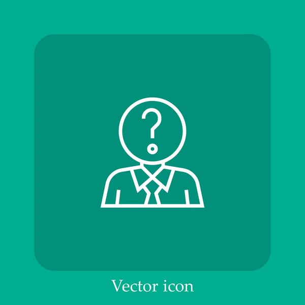 Frage Vektor Symbol Lineare Icon Line Mit Editierbarem Strich — Stockvektor