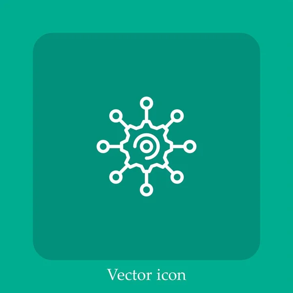 Paramètres Icône Vectorielle Icône Linéaire Ligne Avec Course Modifiable — Image vectorielle