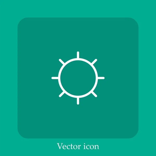 Icône Vectorielle Soleil Icône Linéaire Ligne Avec Course Modifiable — Image vectorielle