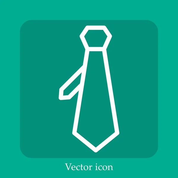 Tie Vetor Ícone Linear Icon Line Com Curso Editável — Vetor de Stock