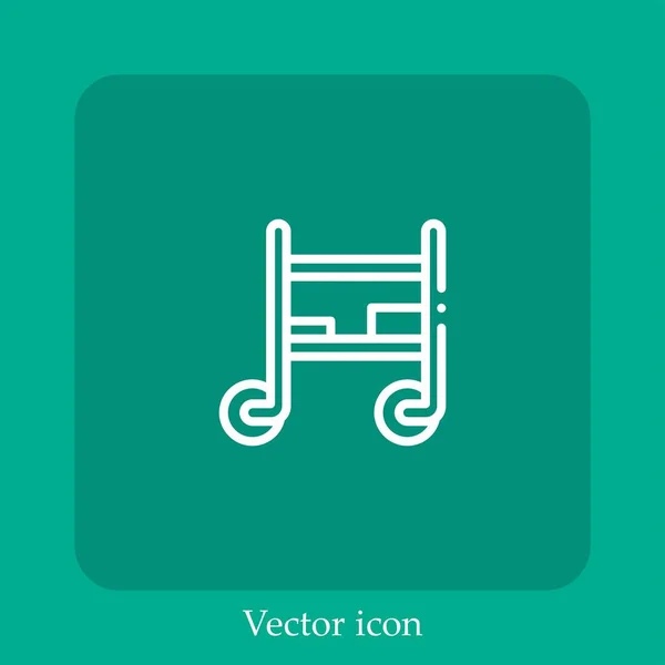 Carro Vector Icono Icon Line Lineal Con Carrera Editable — Vector de stock