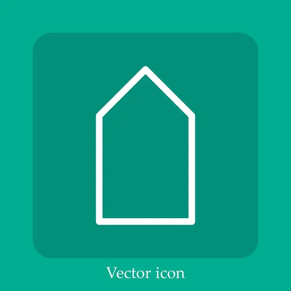 Ícone Vetorial Seta Para Cima Linear Icon Line Com Curso — Vetor de Stock