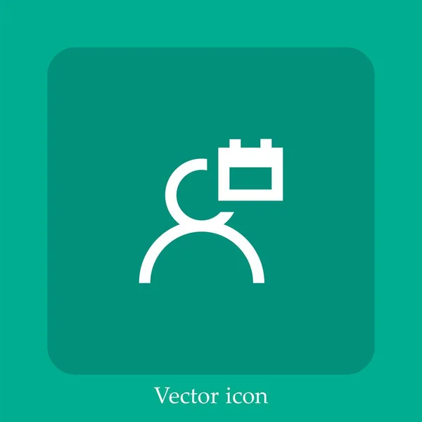 Ícone Vetor Usuário Linear Icon Line Com Curso Editável — Vetor de Stock