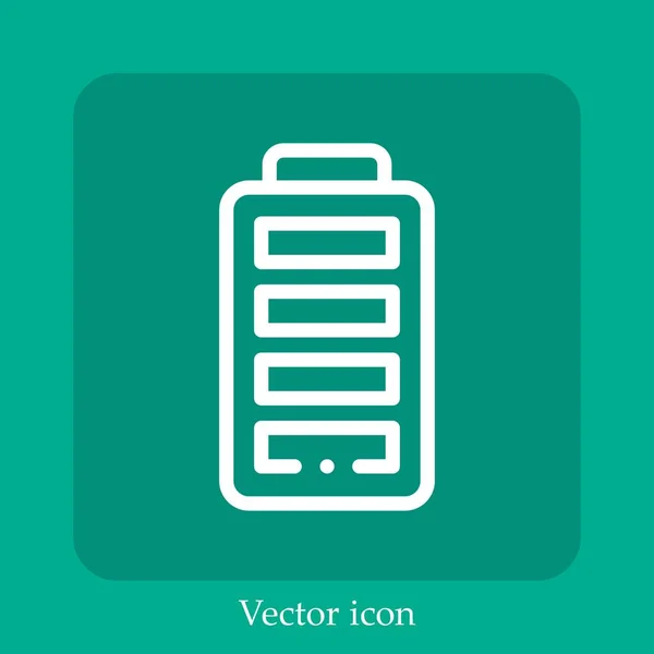 Ícone Vetor Bateria Linear Icon Line Com Curso Editável — Vetor de Stock