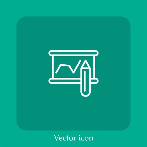 Pizarra Icono Vector Icon Line Lineal Con Carrera Editable — Vector de stock