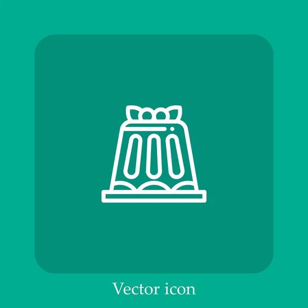 Cake Vector Icon Linear Icon Line Editable Stroke — Stock Vector