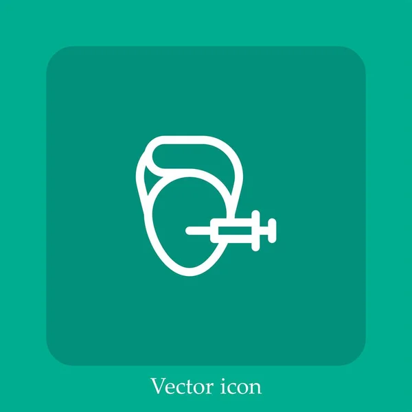 Icône Vectorielle Injection Icône Linéaire Ligne Avec Course Modifiable — Image vectorielle