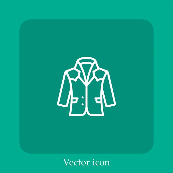 Chaqueta Icono Vector Icon Line Lineal Con Carrera Editable — Vector de stock