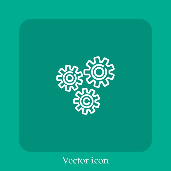 Icono Vector Gestión Icon Line Lineal Con Carrera Editable — Vector de stock