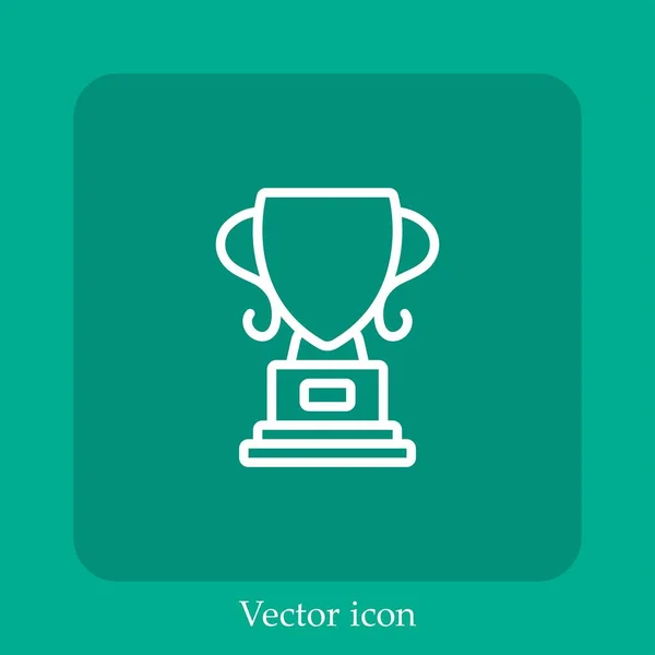 Trophy Vector Icon Linear Icon Line Editable Stroke — Stock Vector