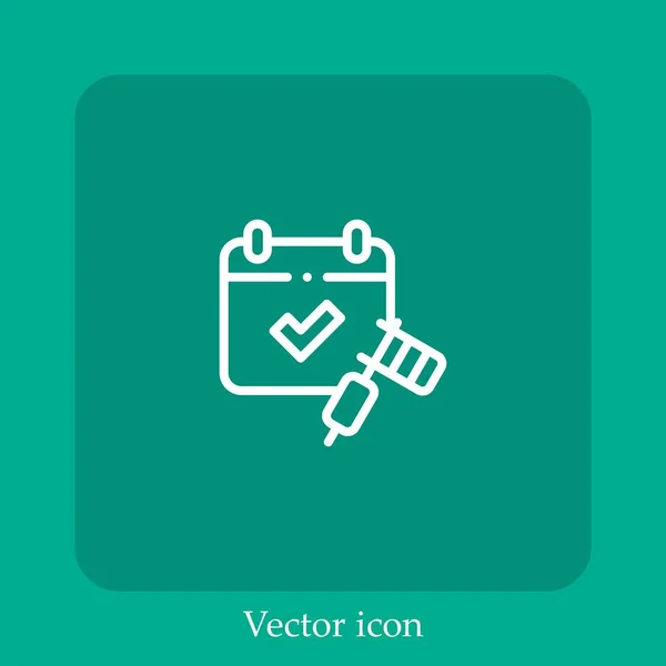 Tätowiervektorsymbol Lineare Icon Line Mit Editierbarem Strich — Stockvektor