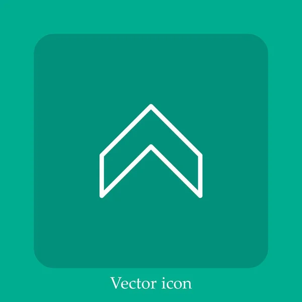 Flèche Vers Haut Icône Vectorielle Icône Linéaire Ligne Avec Course — Image vectorielle