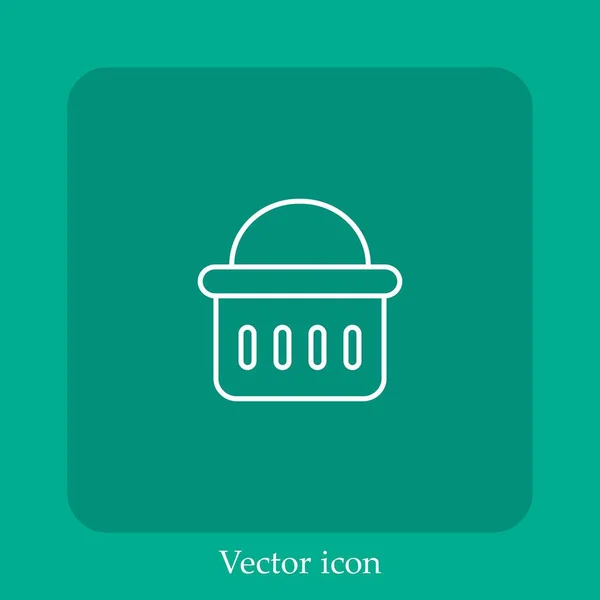 Cesta Icono Vector Icon Line Lineal Con Carrera Editable — Archivo Imágenes Vectoriales