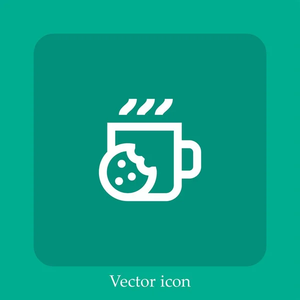 Icono Del Vector Desayuno Icon Line Lineal Con Carrera Editable — Vector de stock