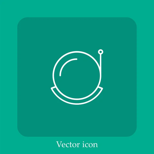 Icono Vector Astronauta Icon Line Lineal Con Carrera Editable — Vector de stock