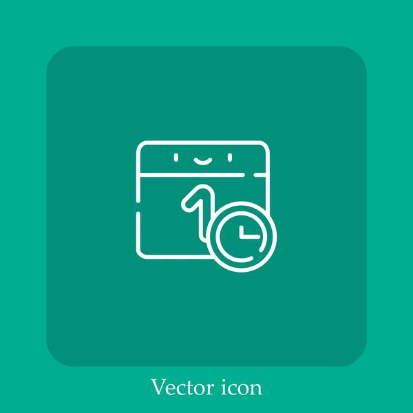 Ícone Vetorial Calendário Linear Icon Line Com Curso Editável — Vetor de Stock