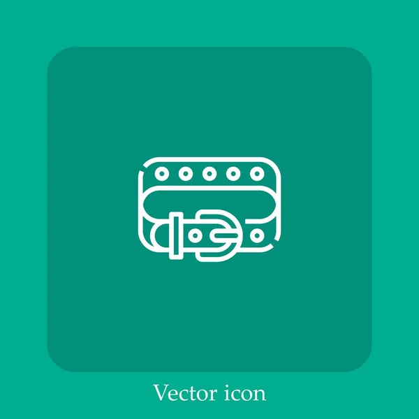 Icône Vectorielle Collier Icône Linéaire Ligne Avec Course Modifiable — Image vectorielle