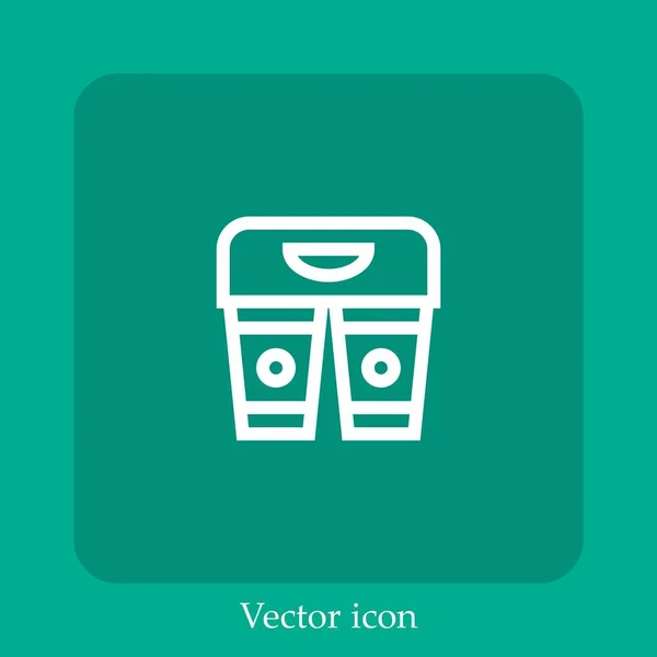 Tasse Träger Vektor Symbol Lineare Icon Line Mit Editierbarem Strich — Stockvektor