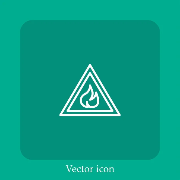 Ícone Vetor Inflamável Linear Icon Line Com Curso Editável — Vetor de Stock