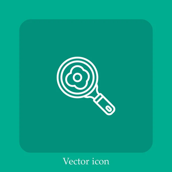 Icône Vectorielle Poêle Frire Icône Linéaire Ligne Avec Course Modifiable — Image vectorielle