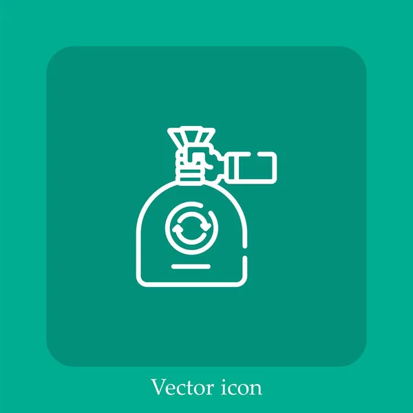 Icono Vector Basura Icon Line Lineal Con Carrera Editable — Vector de stock