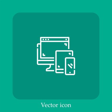 Karşılık vektör simgesi doğrusal simgesi. Düzenlenebilir vuruş ile satır